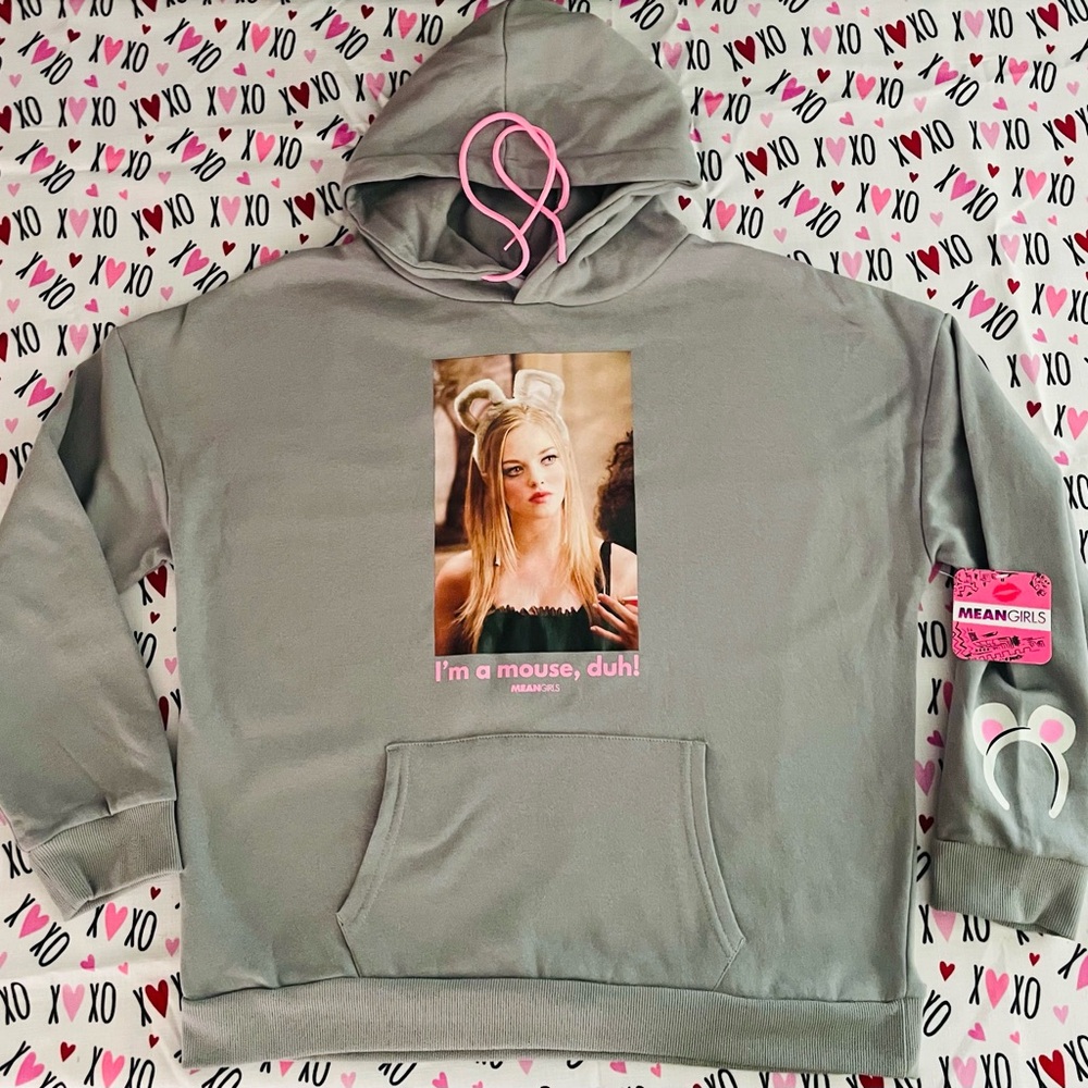 Mean Girls Hoodie I'm A Mouse Duh Women’s Large Pull Over Hoodie Regina George - Picture 4 of 9